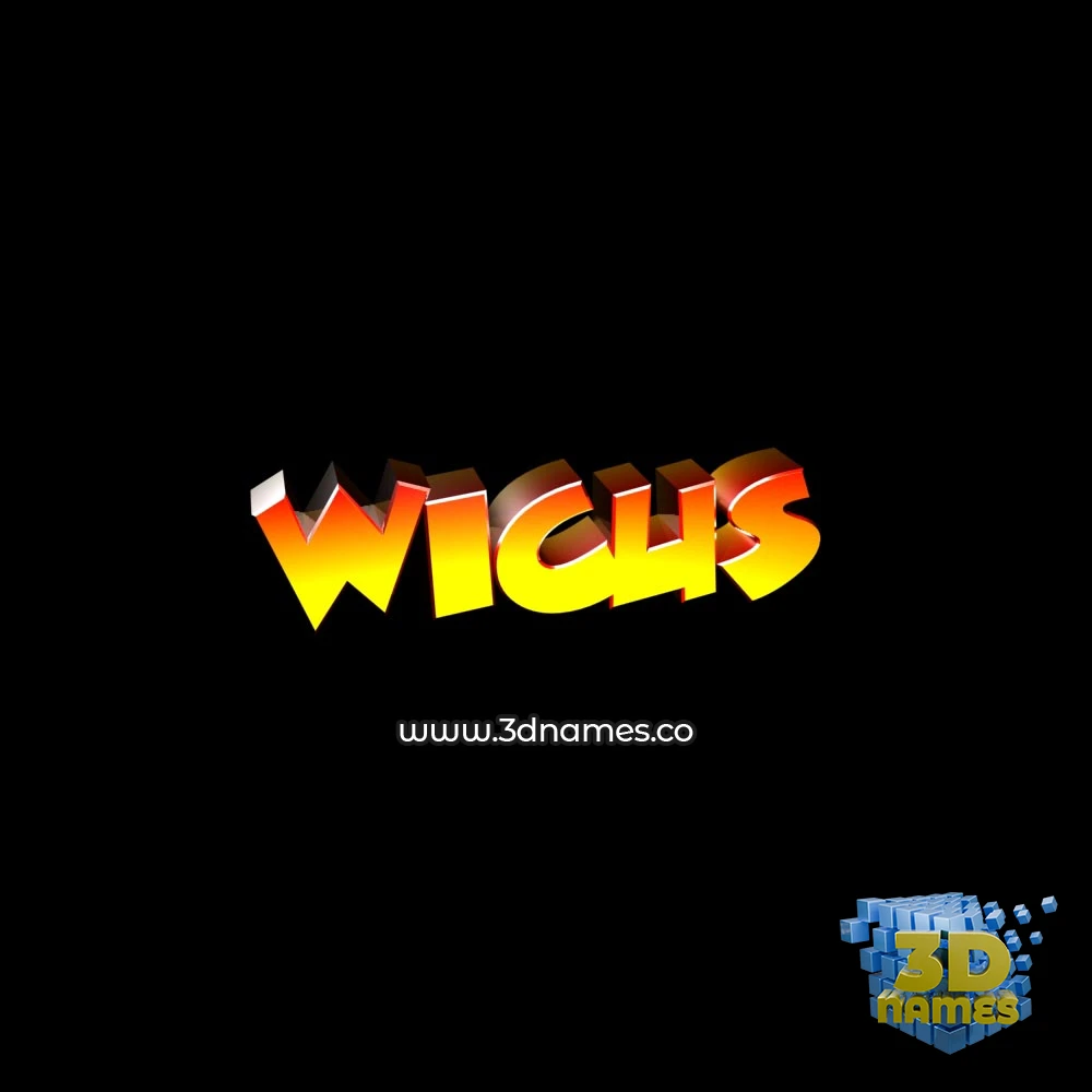 wicus in Black Background style - 3D name wallpaper