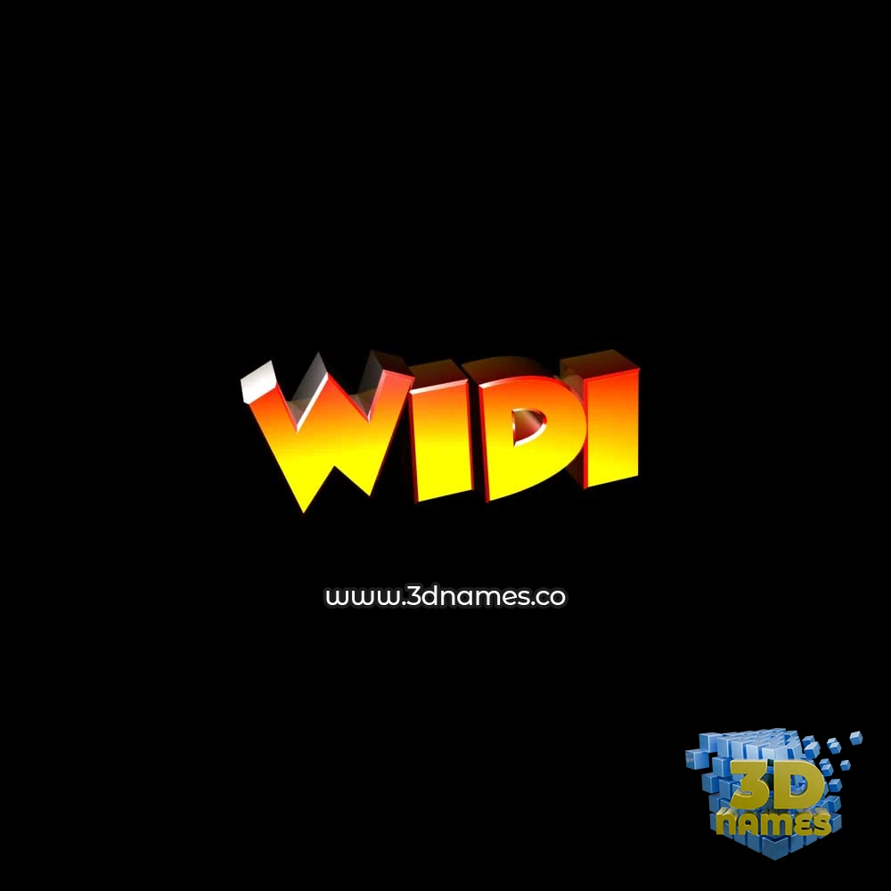 widi in Black Background style - 3D name wallpaper