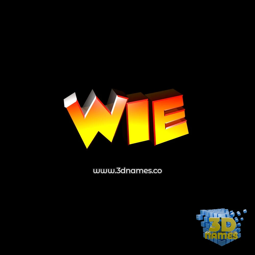 wie in Black Background style - 3D name wallpaper