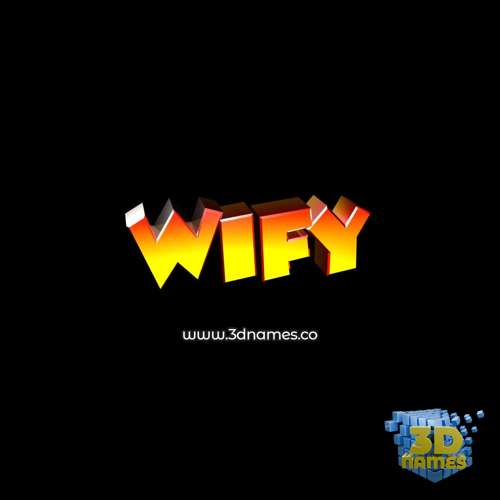 wify in Black Background style - 3D name wallpaper