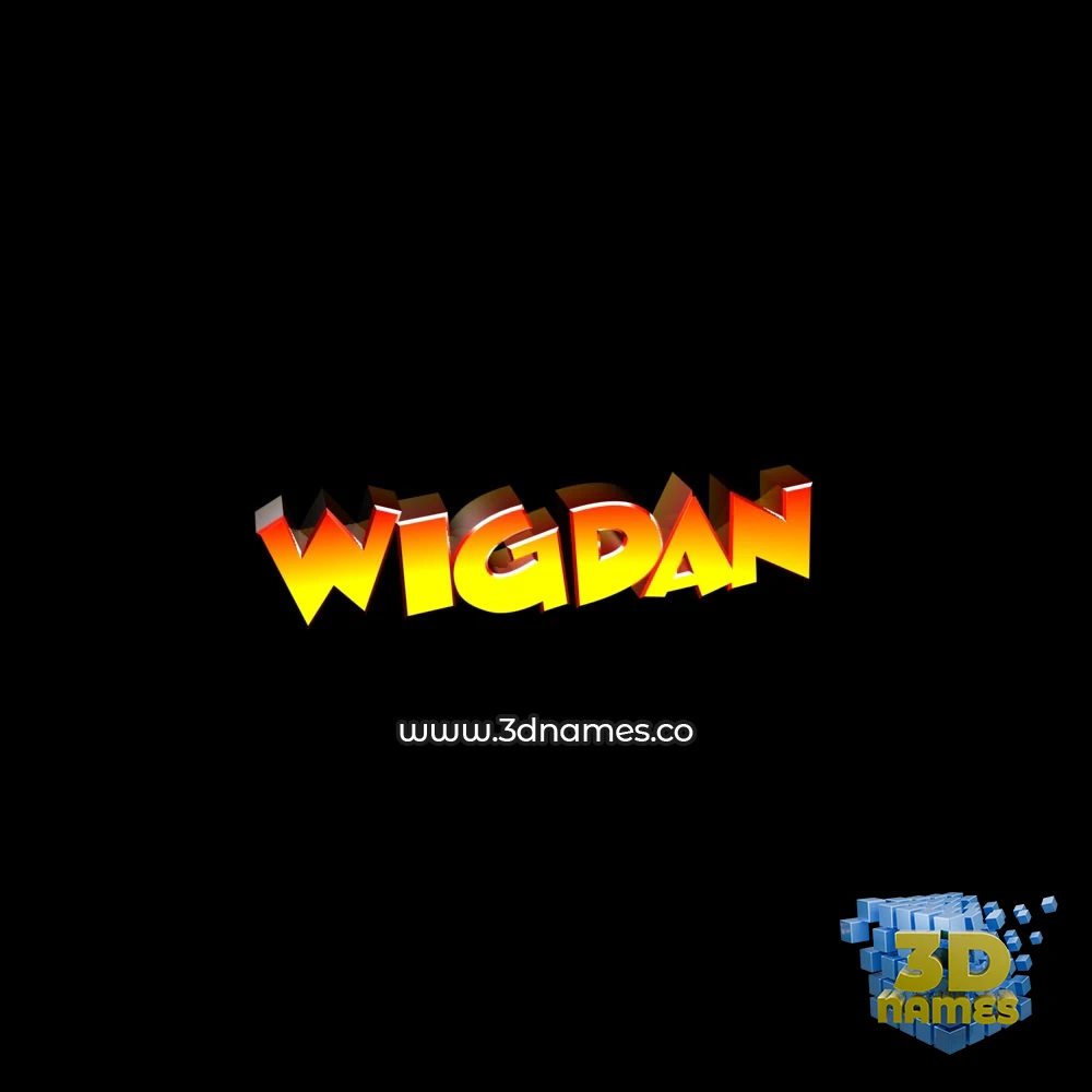 wigdan in Black Background style - 3D name wallpaper