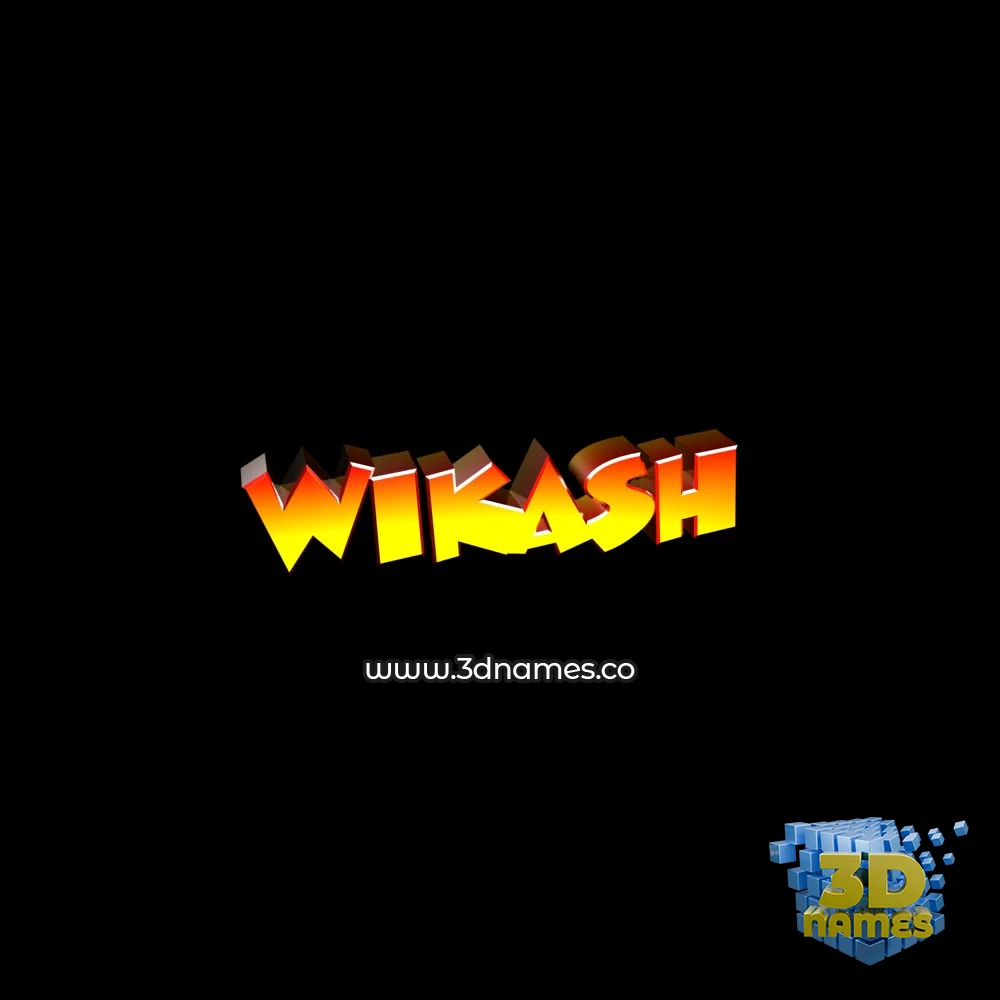 wikash in Black Background style - 3D name wallpaper