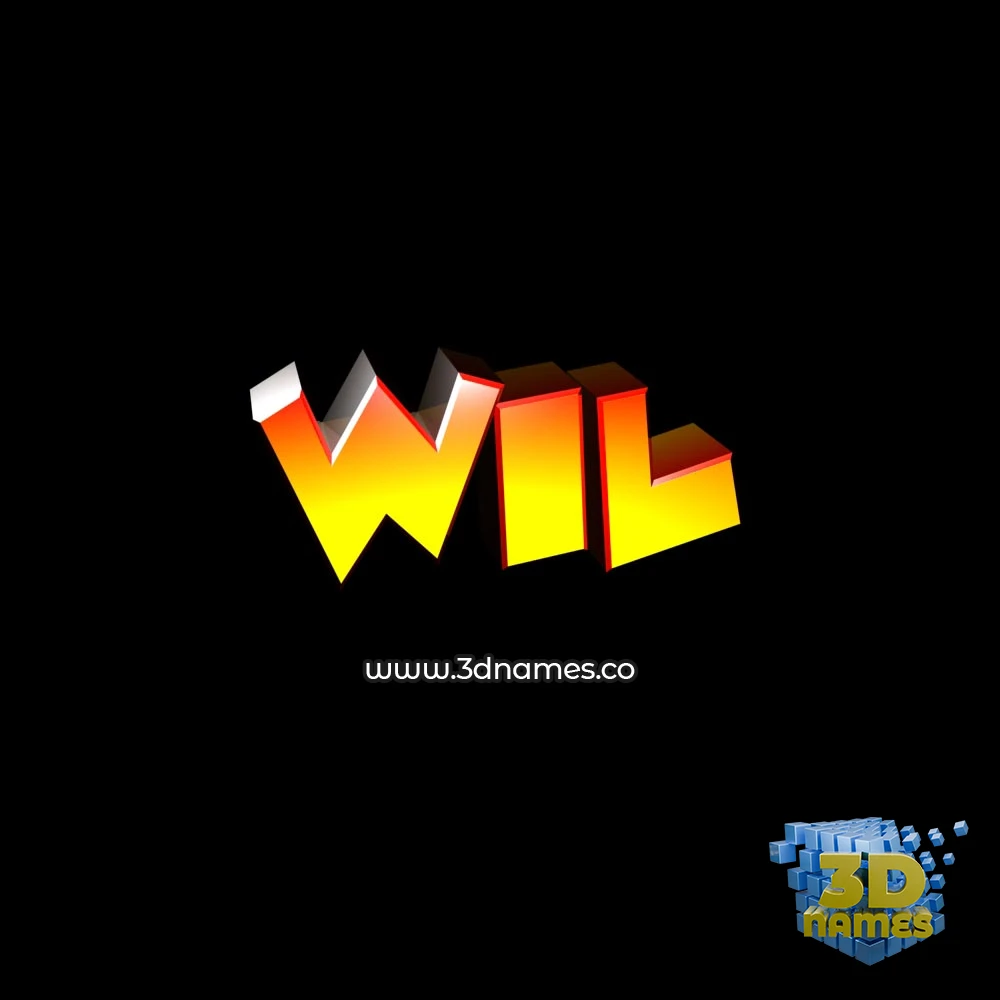 wil in Black Background style - 3D name wallpaper