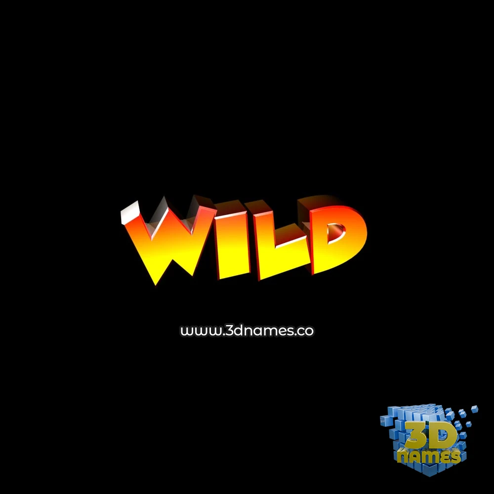 wild in Black Background style - 3D name wallpaper