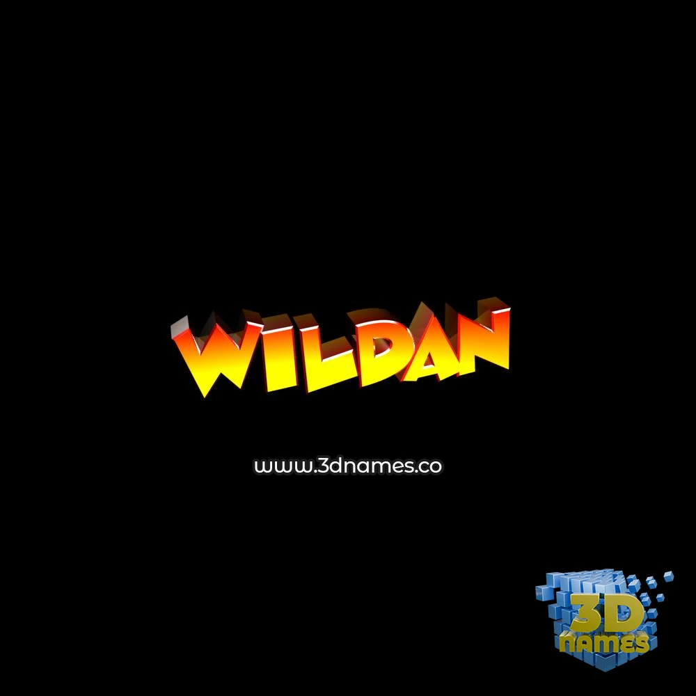 wildan in Black Background style - 3D name wallpaper