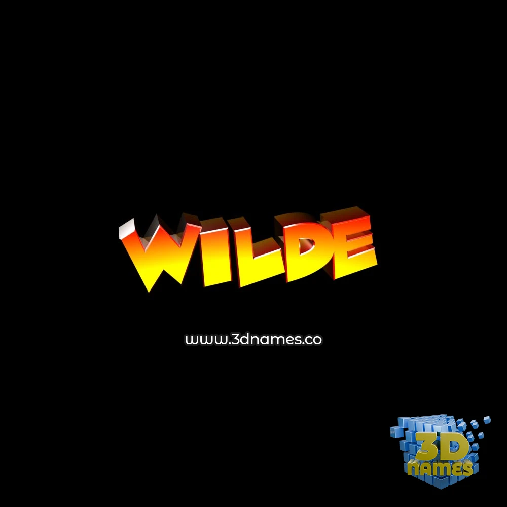 wilde in Black Background style - 3D name wallpaper