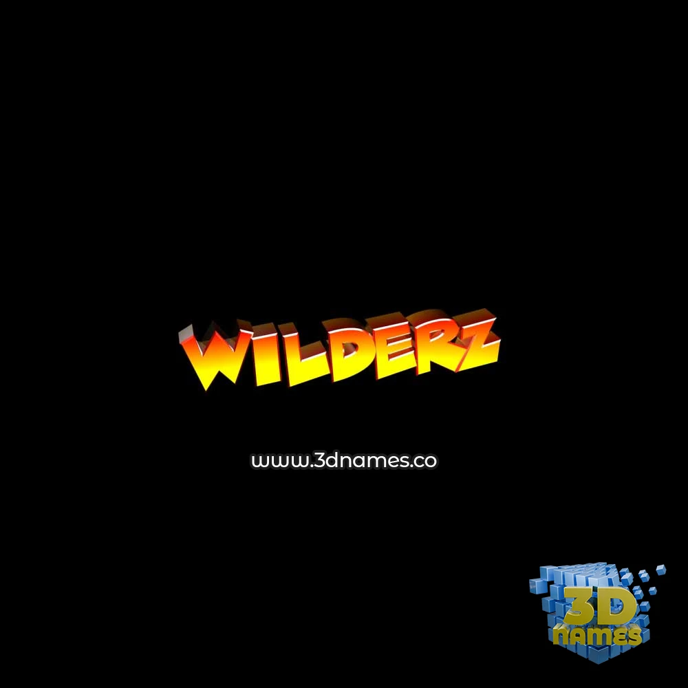 wilderz in Black Background style - 3D name wallpaper