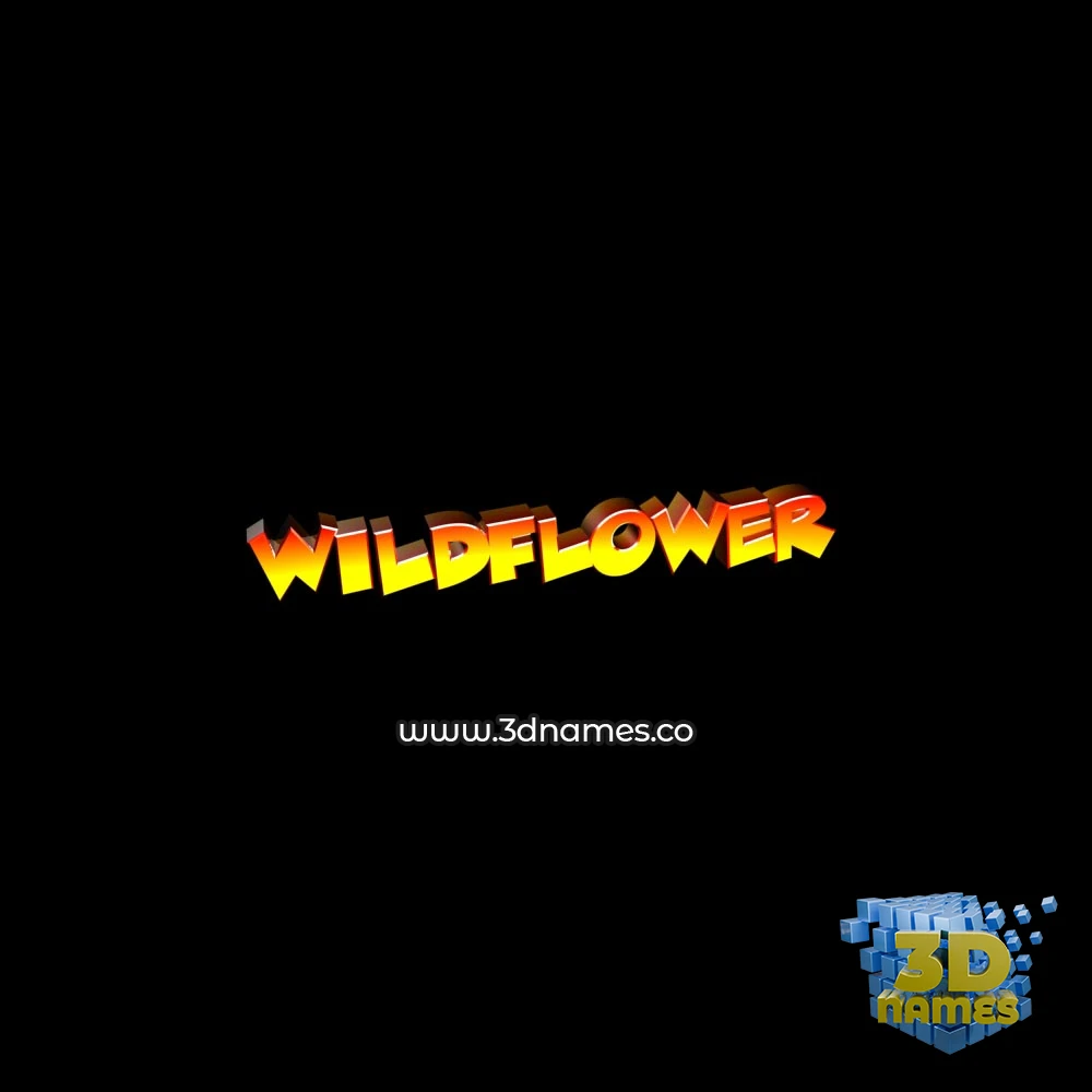 wildflower in Black Background style - 3D name wallpaper