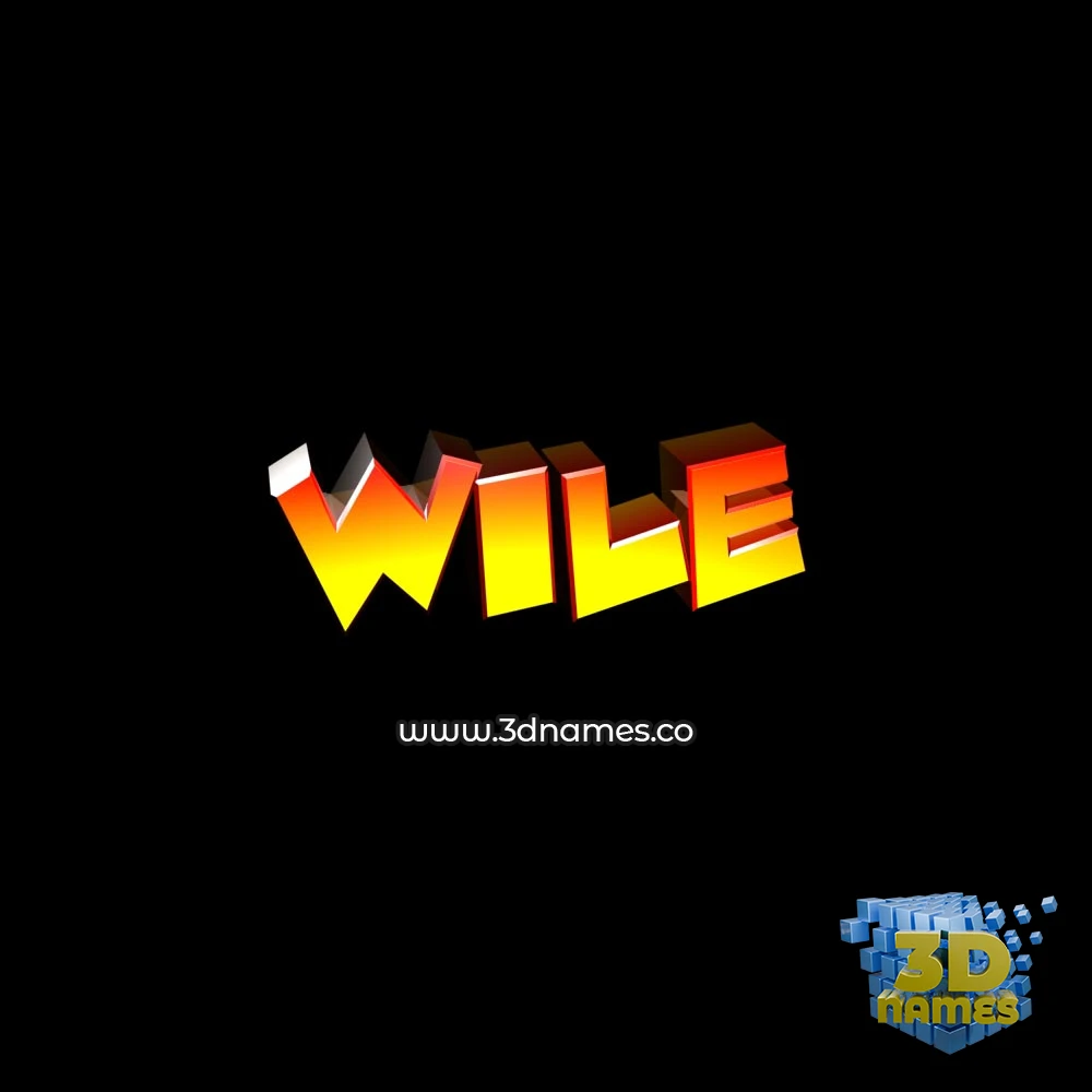 wile in Black Background style - 3D name wallpaper