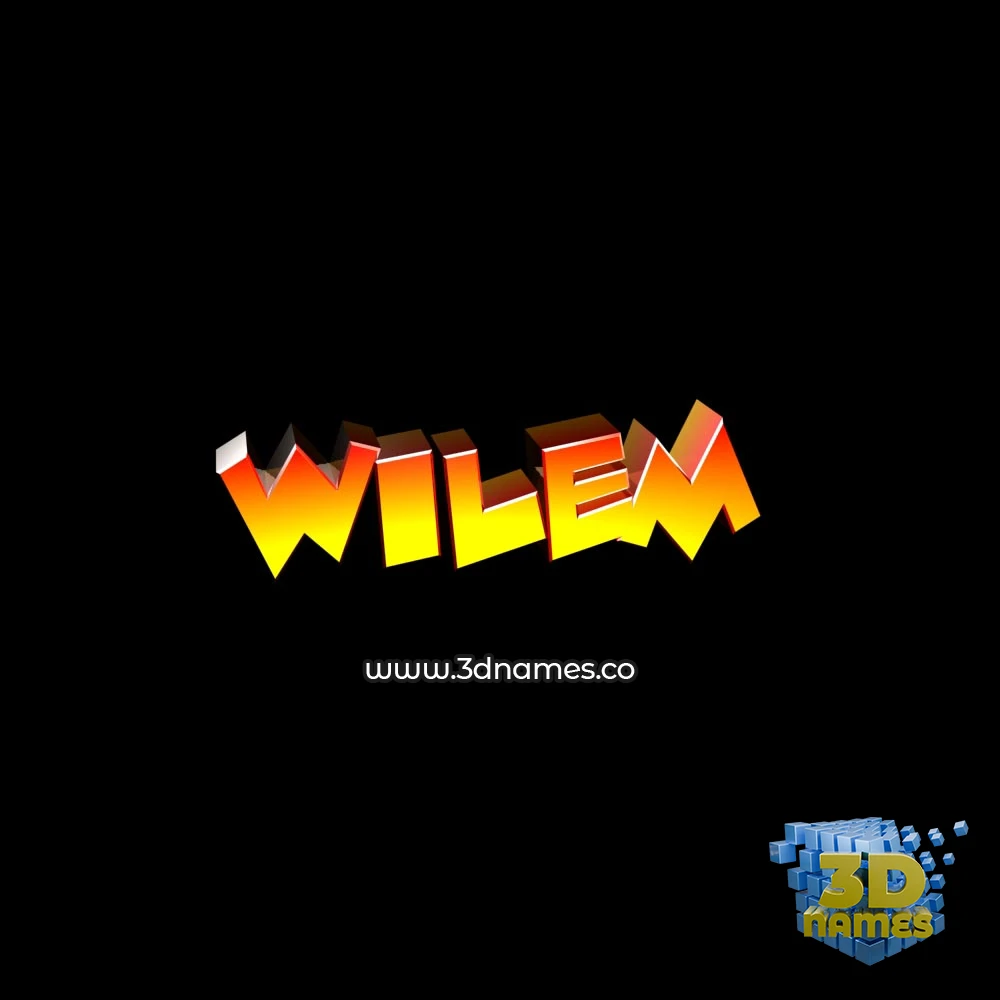 wilem in Black Background style - 3D name wallpaper