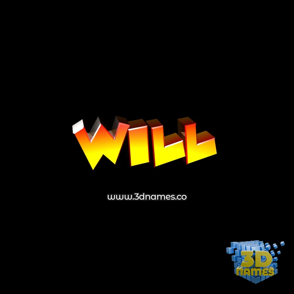will in Black Background style - 3D name wallpaper