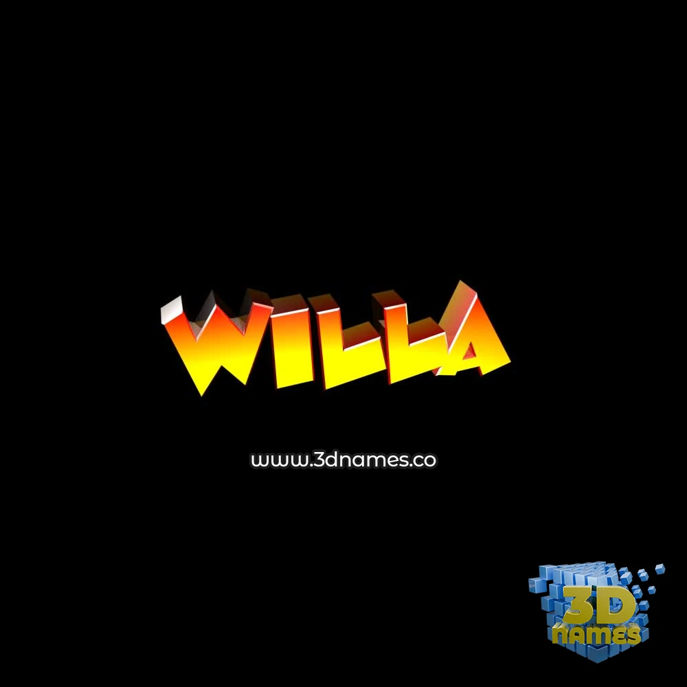 willa in Black Background style - 3D name wallpaper