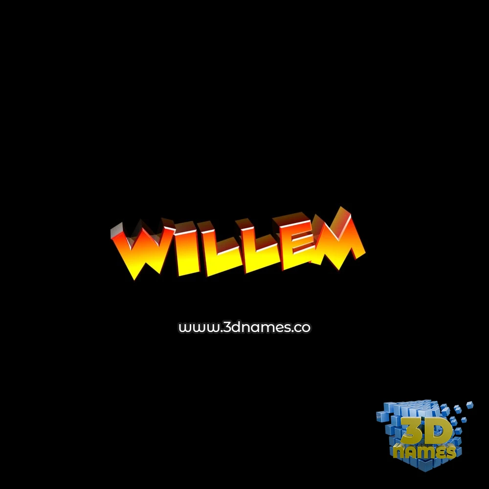 willem in Black Background style - 3D name wallpaper