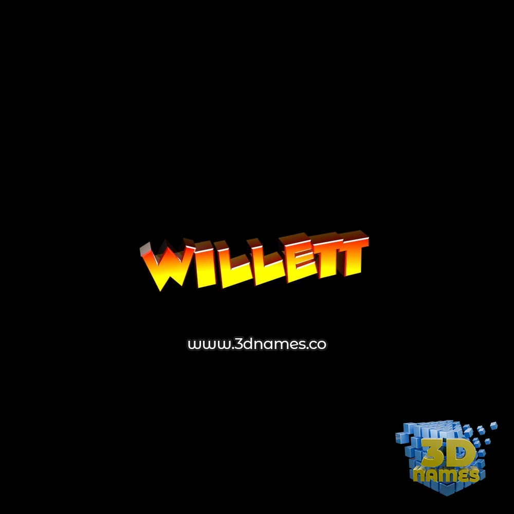 willett in Black Background style - 3D name wallpaper