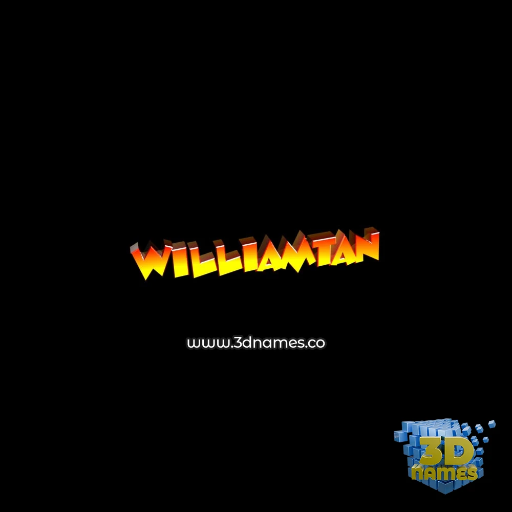 williamtan in Black Background style - 3D name wallpaper