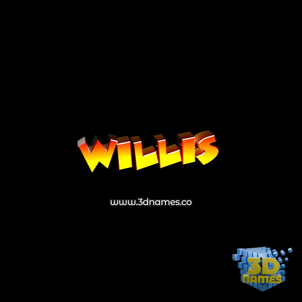 willis in Black Background style - 3D name wallpaper