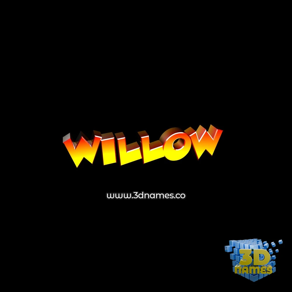 willow in Black Background style - 3D name wallpaper