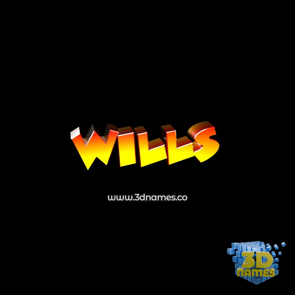 wills in Black Background style - 3D name wallpaper