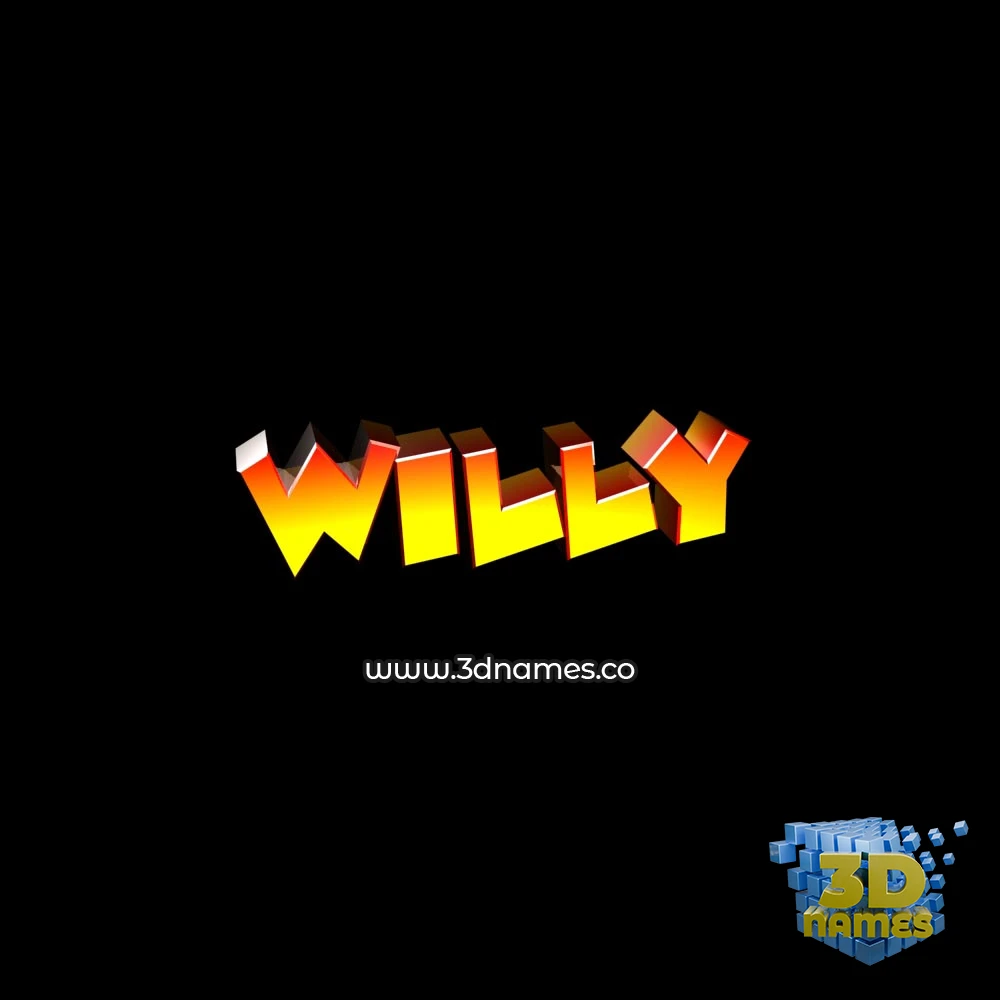 willy in Black Background style - 3D name wallpaper