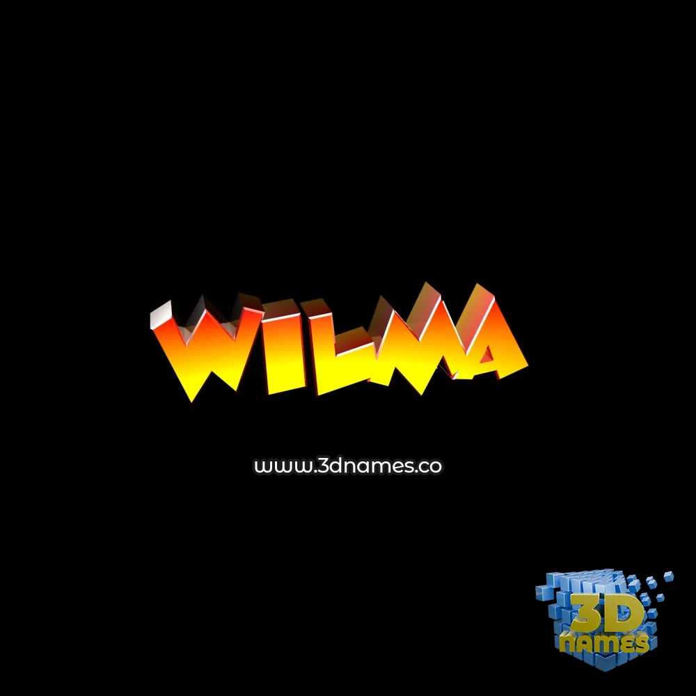 wilma in Black Background style - 3D name wallpaper
