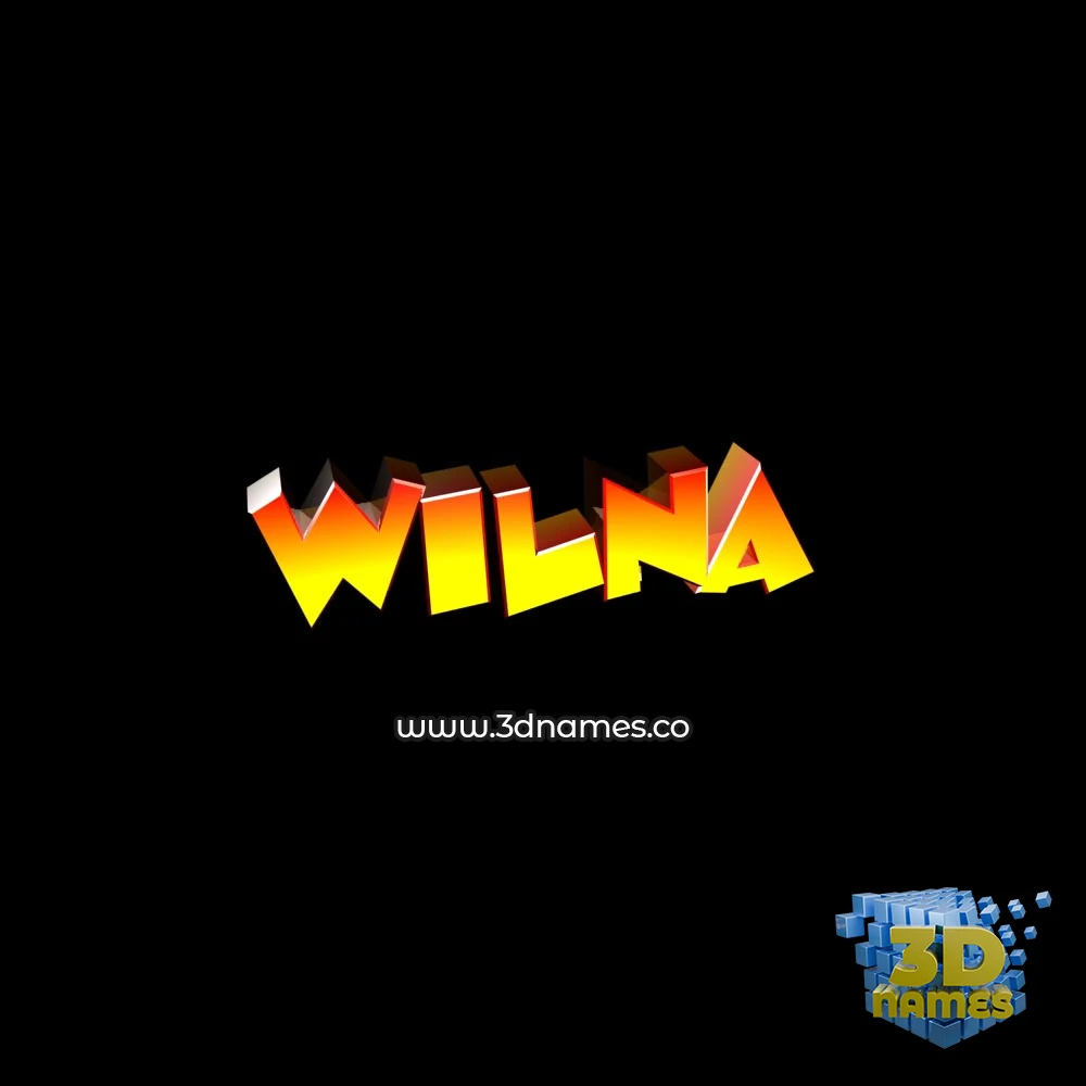 wilna in Black Background style - 3D name wallpaper