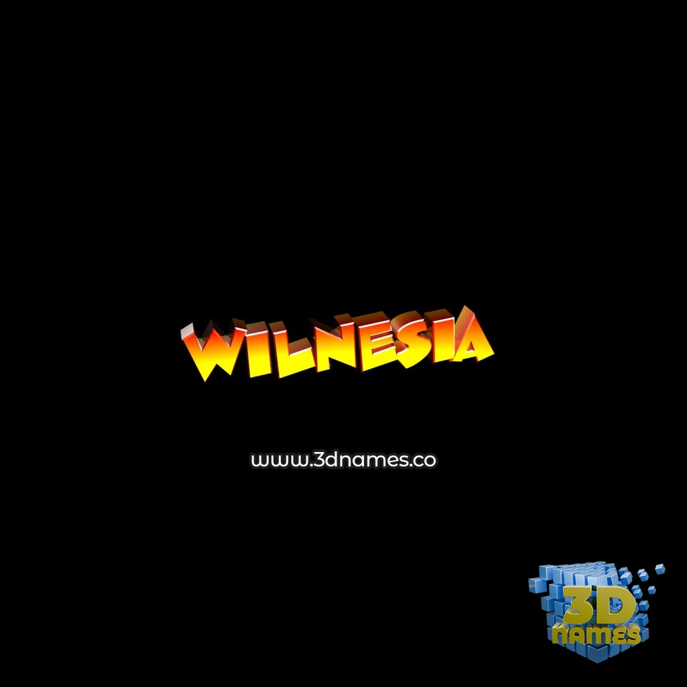 wilnesia in Black Background style - 3D name wallpaper
