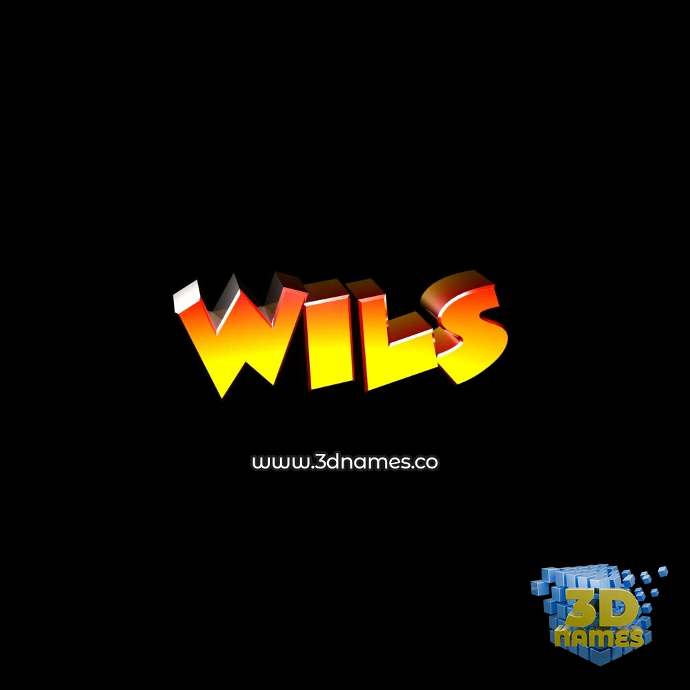 wils in Black Background style - 3D name wallpaper