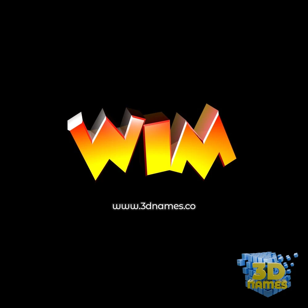 wim in Black Background style - 3D name wallpaper