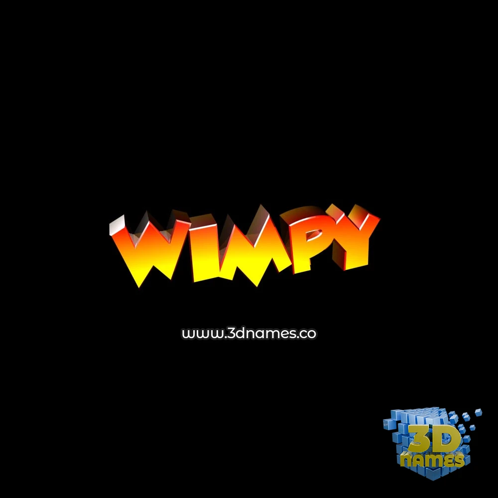 wimpy in Black Background style - 3D name wallpaper