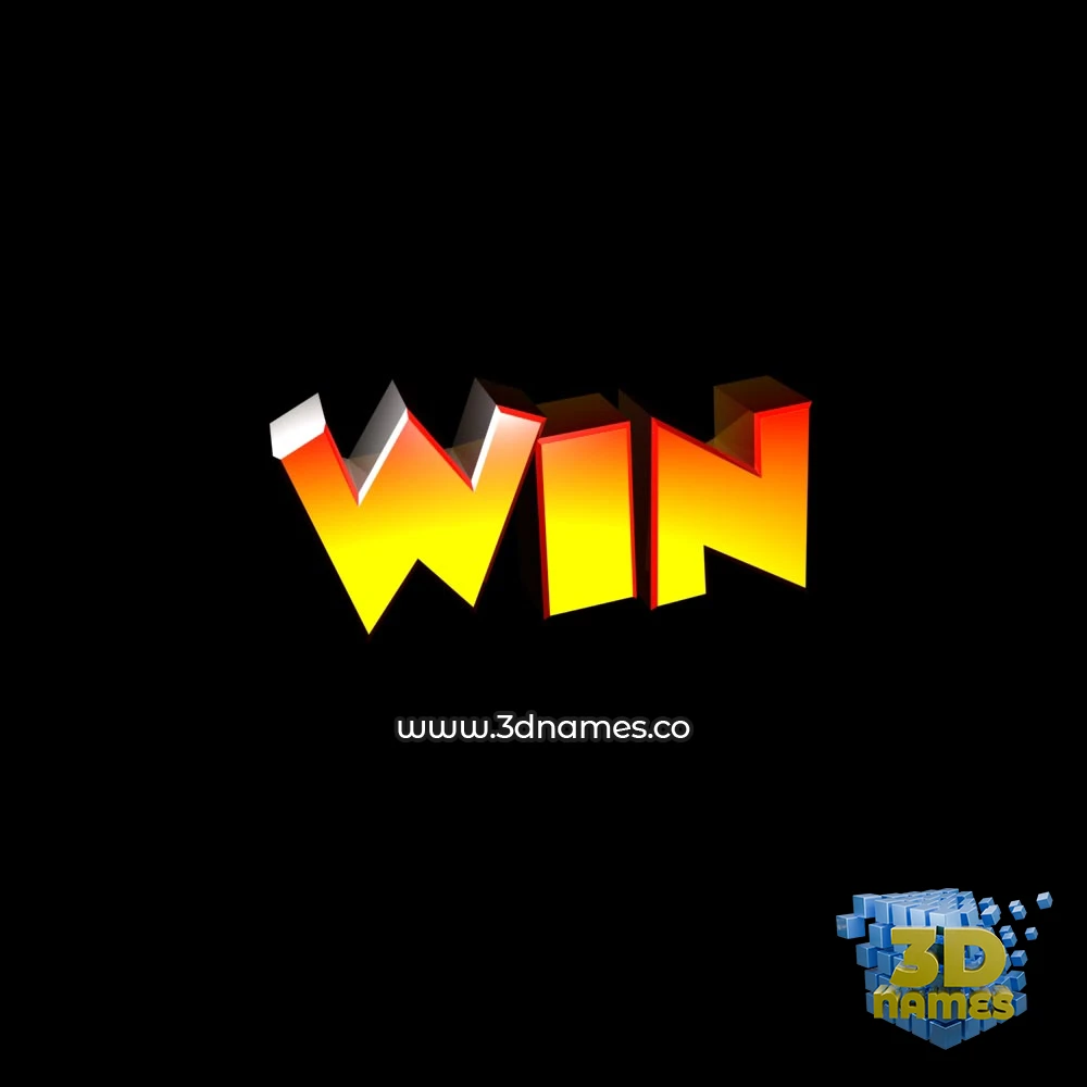 win in Black Background style - 3D name wallpaper