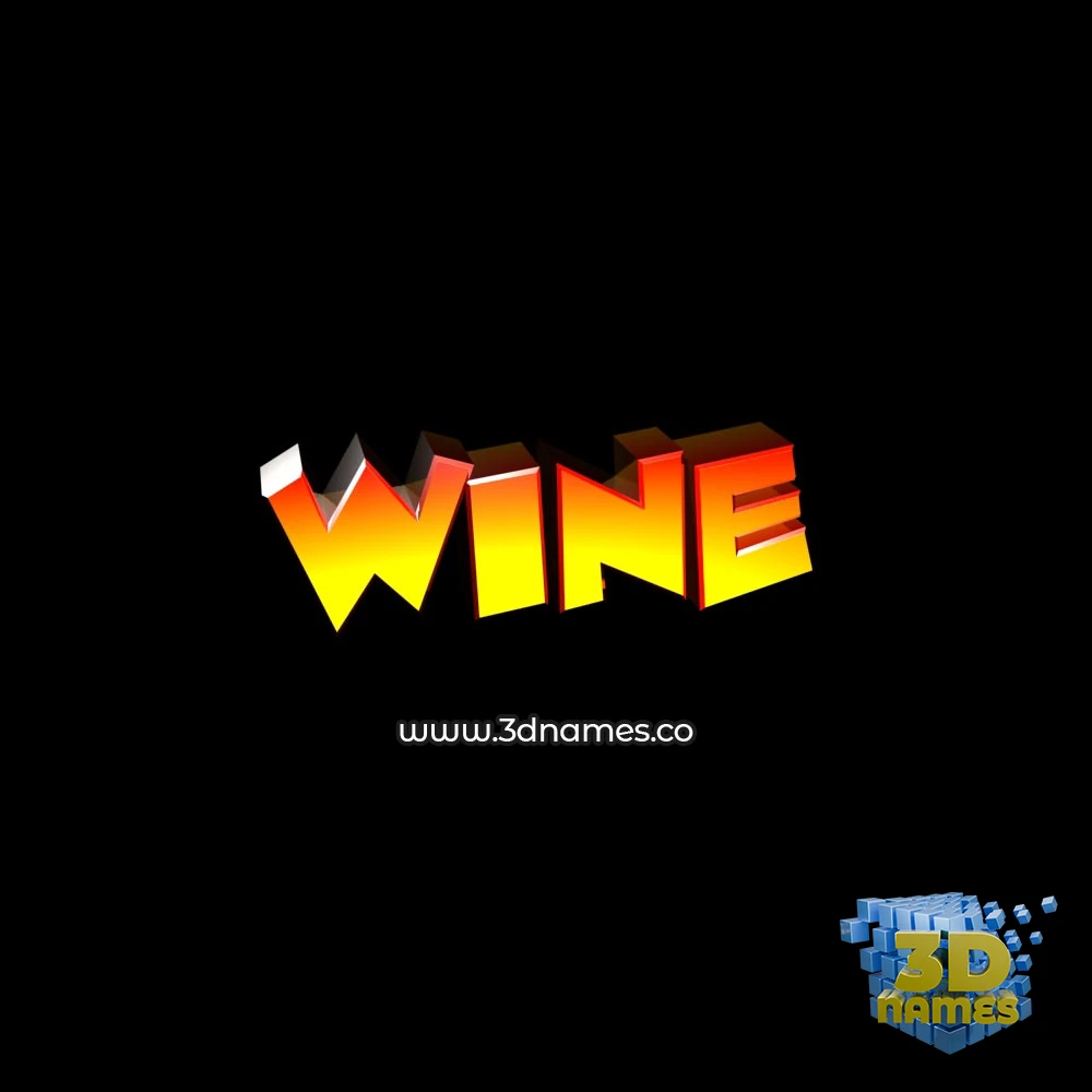 wine in Black Background style - 3D name wallpaper