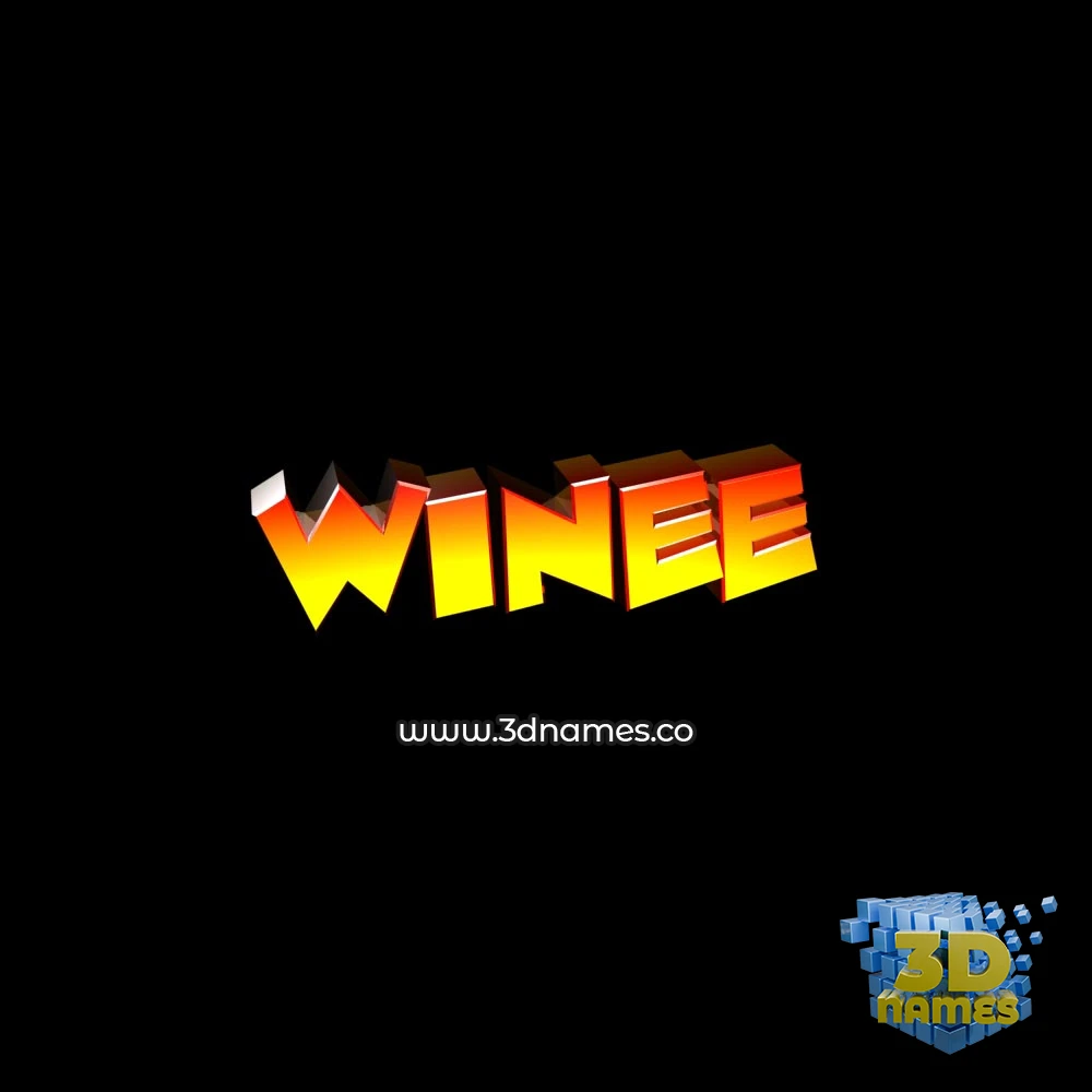 winee in Black Background style - 3D name wallpaper