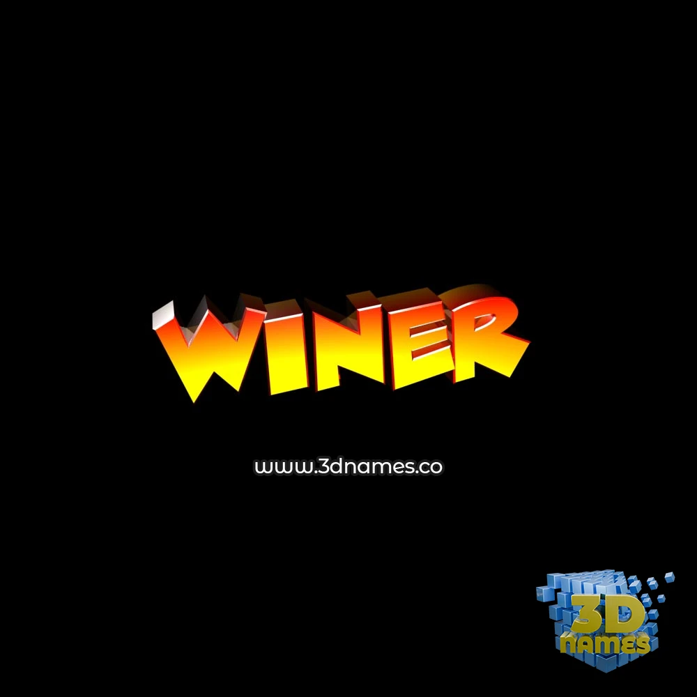 winer in Black Background style - 3D name wallpaper