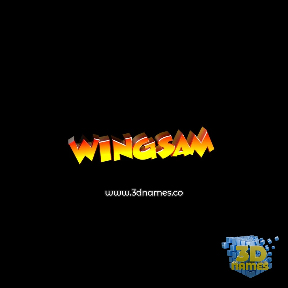 wingsam in Black Background style - 3D name wallpaper