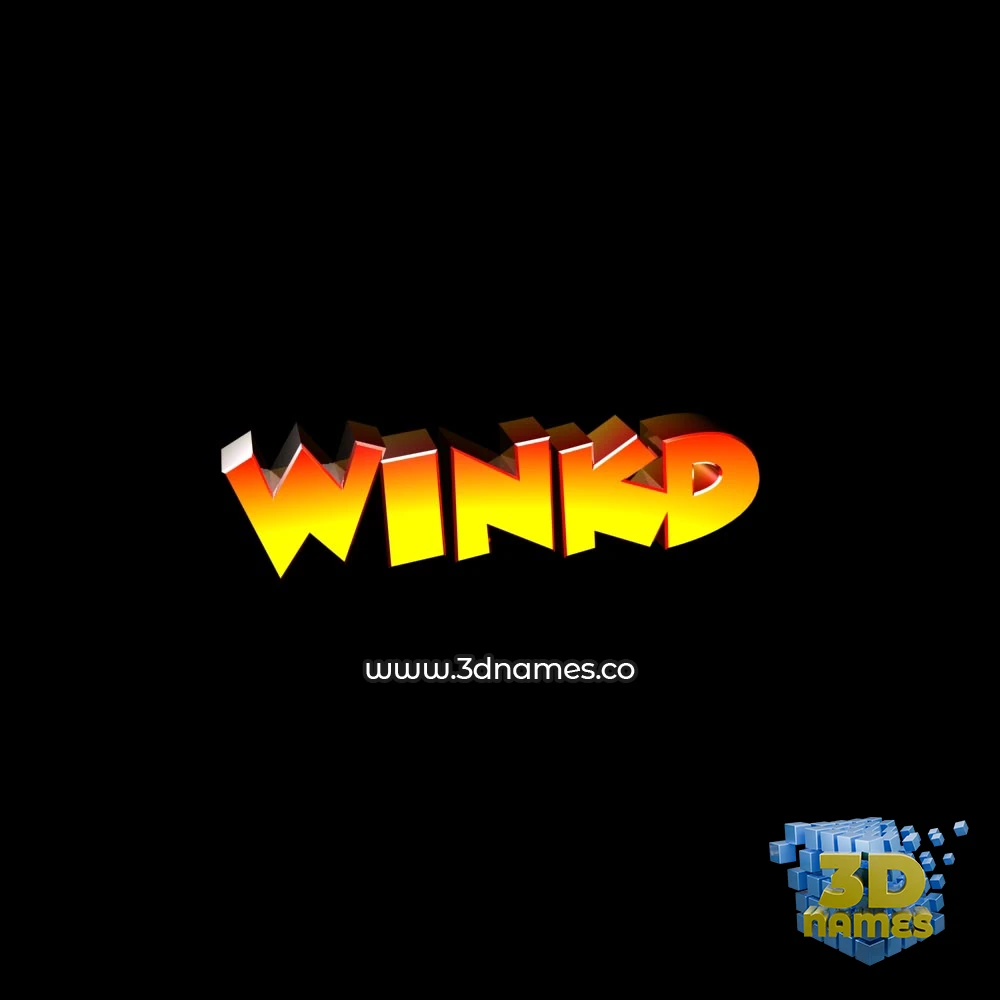 winkd in Black Background style - 3D name wallpaper