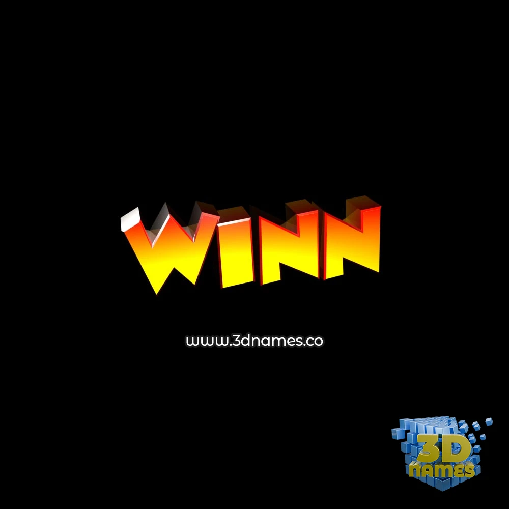winn in Black Background style - 3D name wallpaper