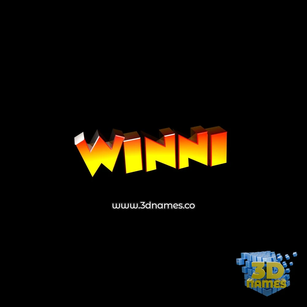 winni in Black Background style - 3D name wallpaper