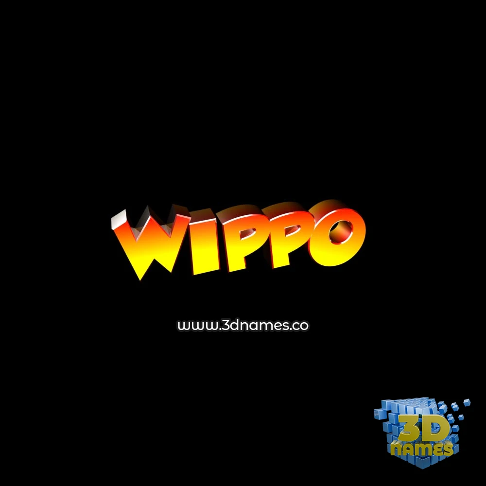 wippo in Black Background style - 3D name wallpaper