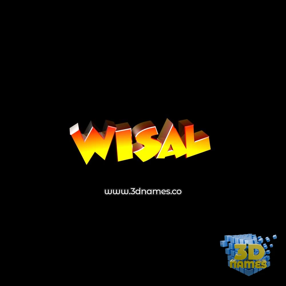 wisal in Black Background style - 3D name wallpaper