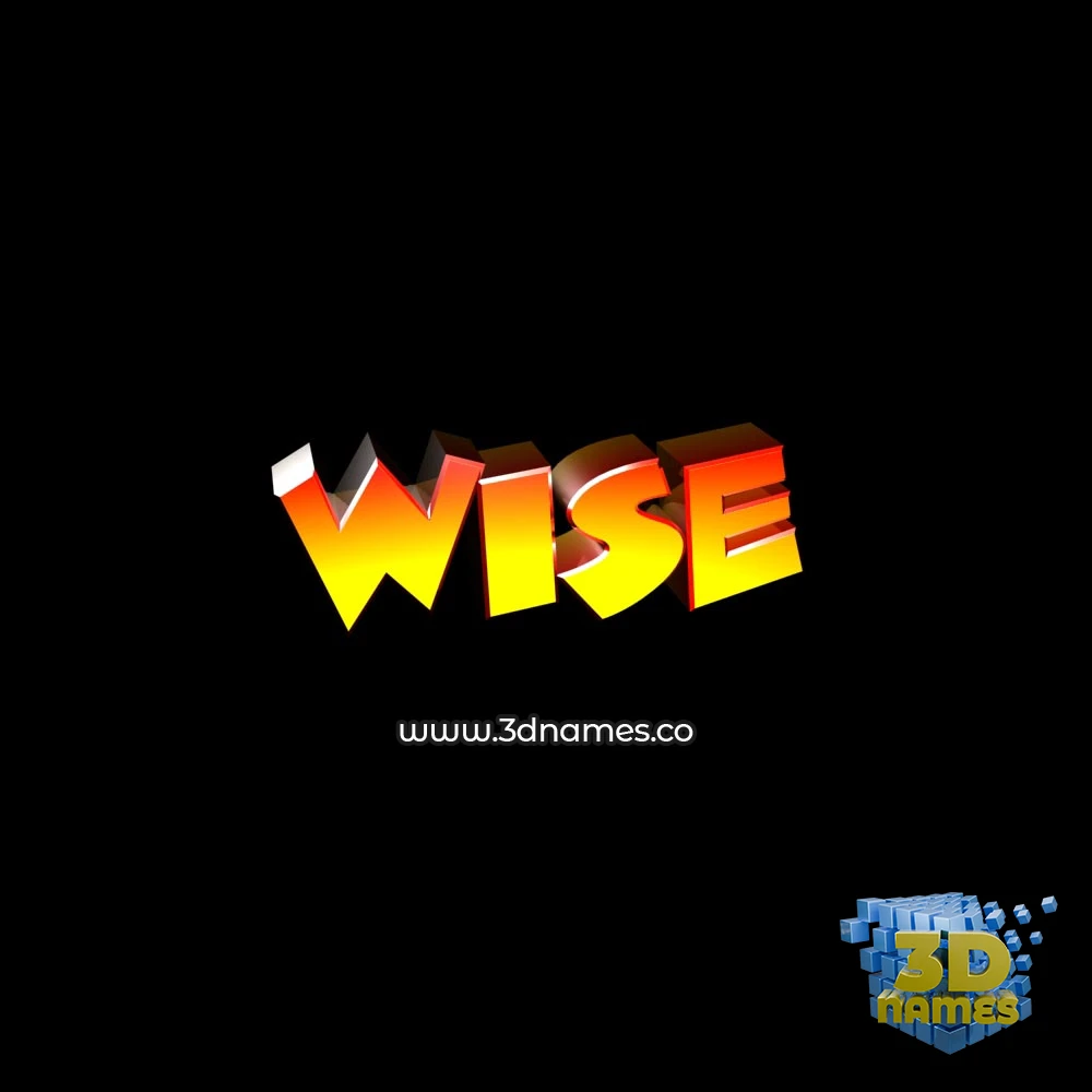 wise in Black Background style - 3D name wallpaper