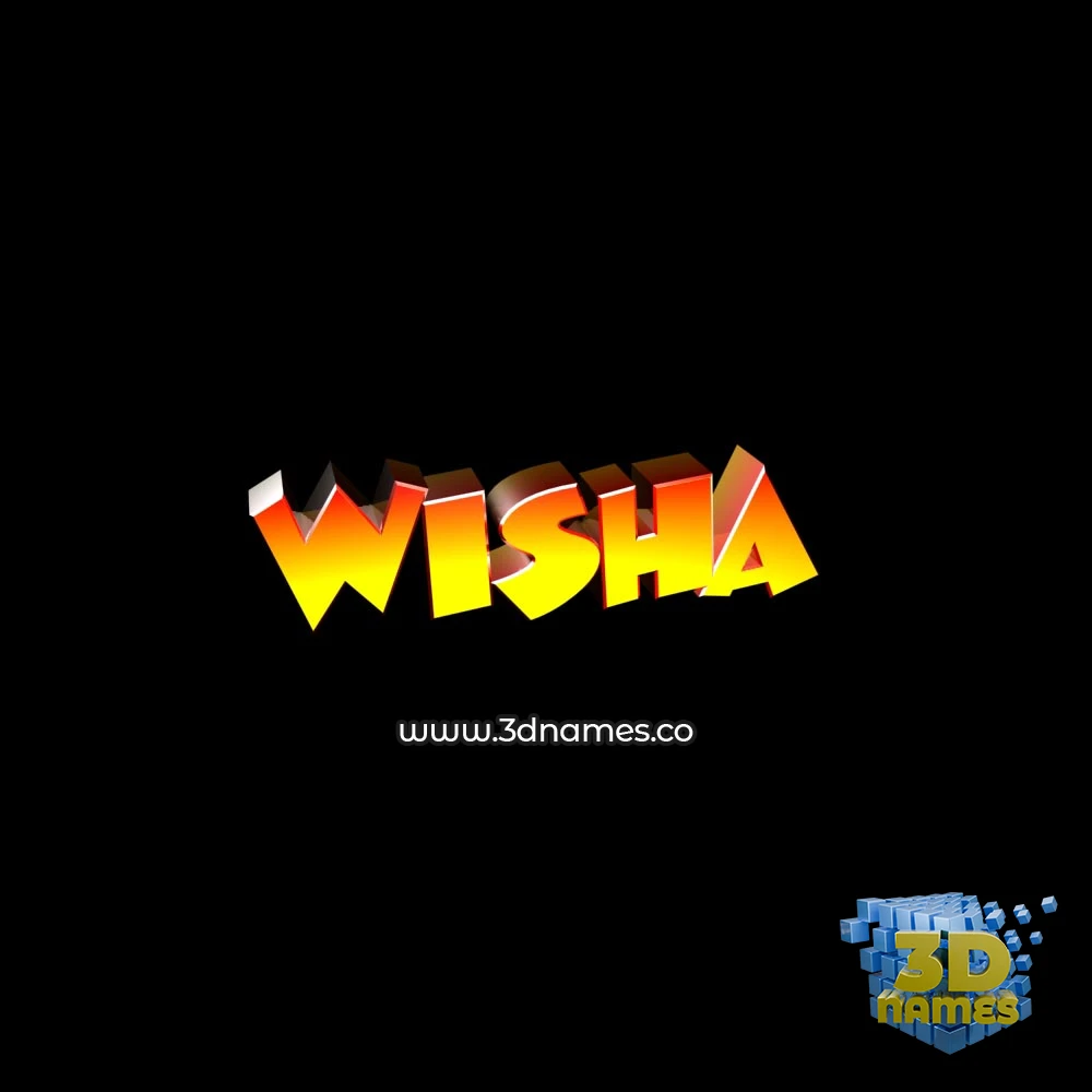 wisha in Black Background style - 3D name wallpaper