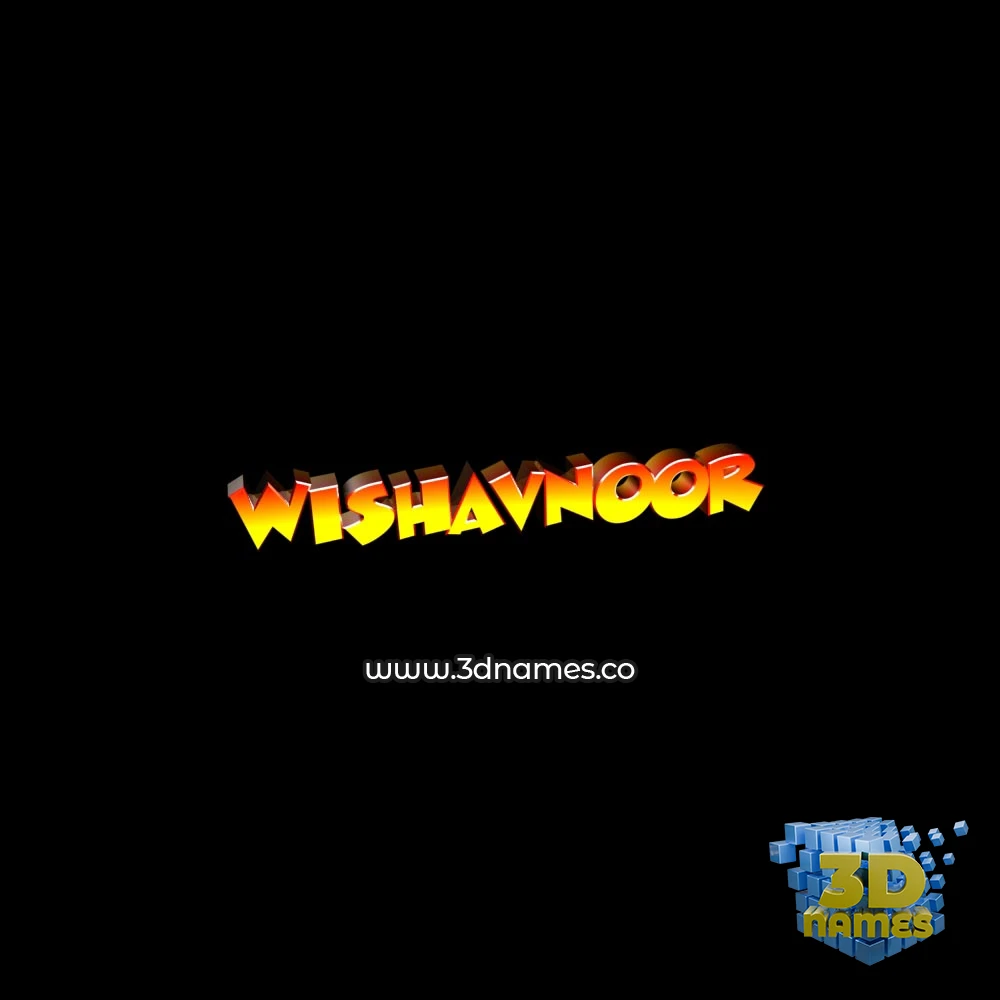 wishavnoor in Black Background style - 3D name wallpaper