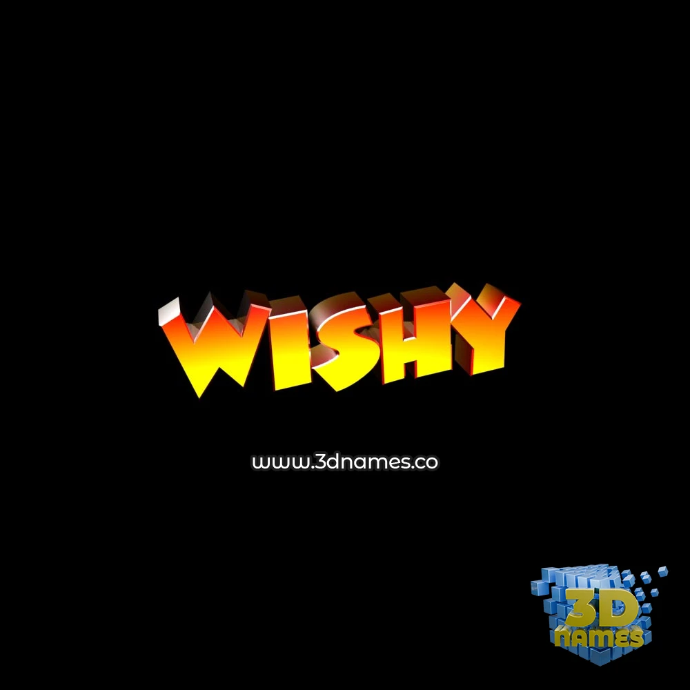 wishy in Black Background style - 3D name wallpaper
