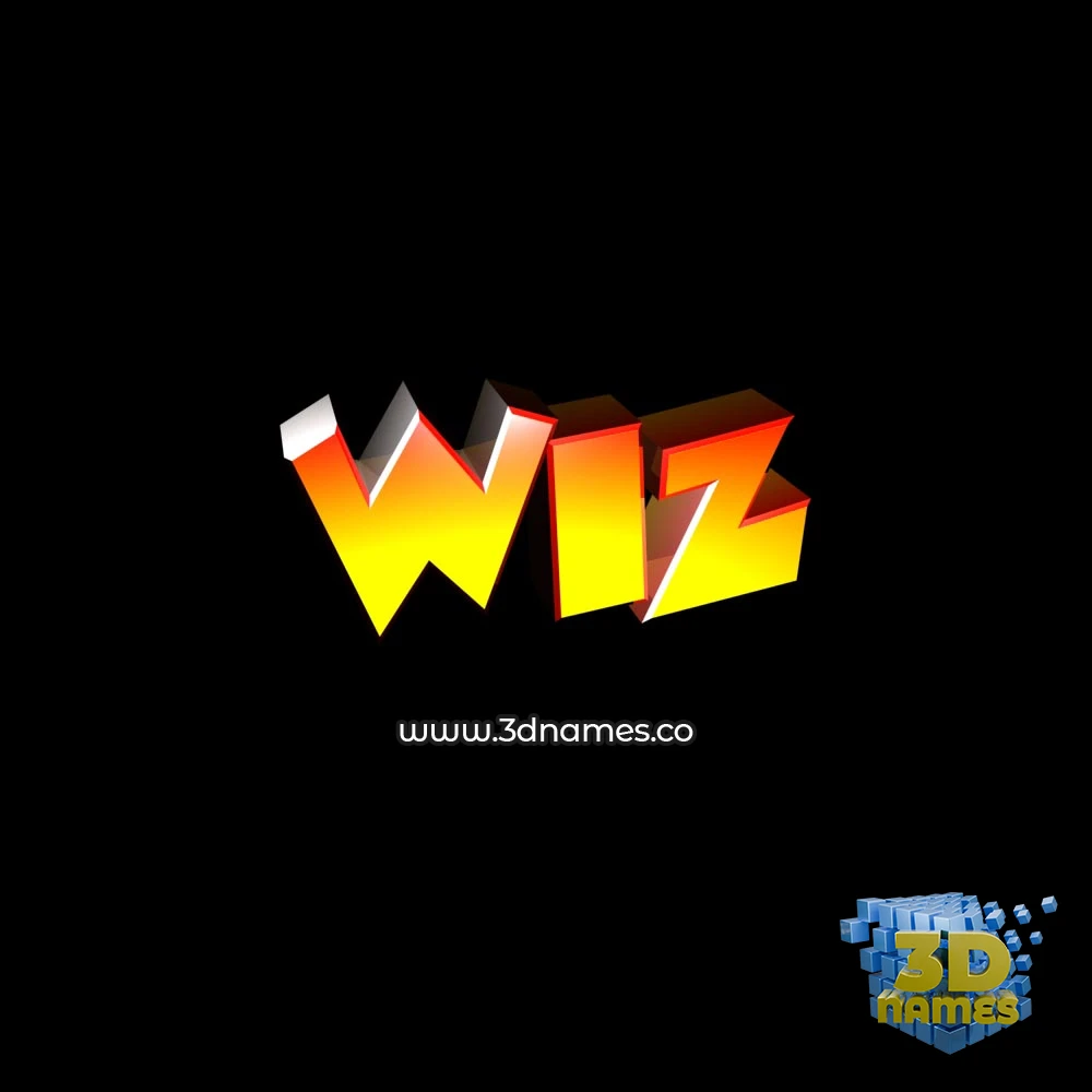 wiz in Black Background style - 3D name wallpaper