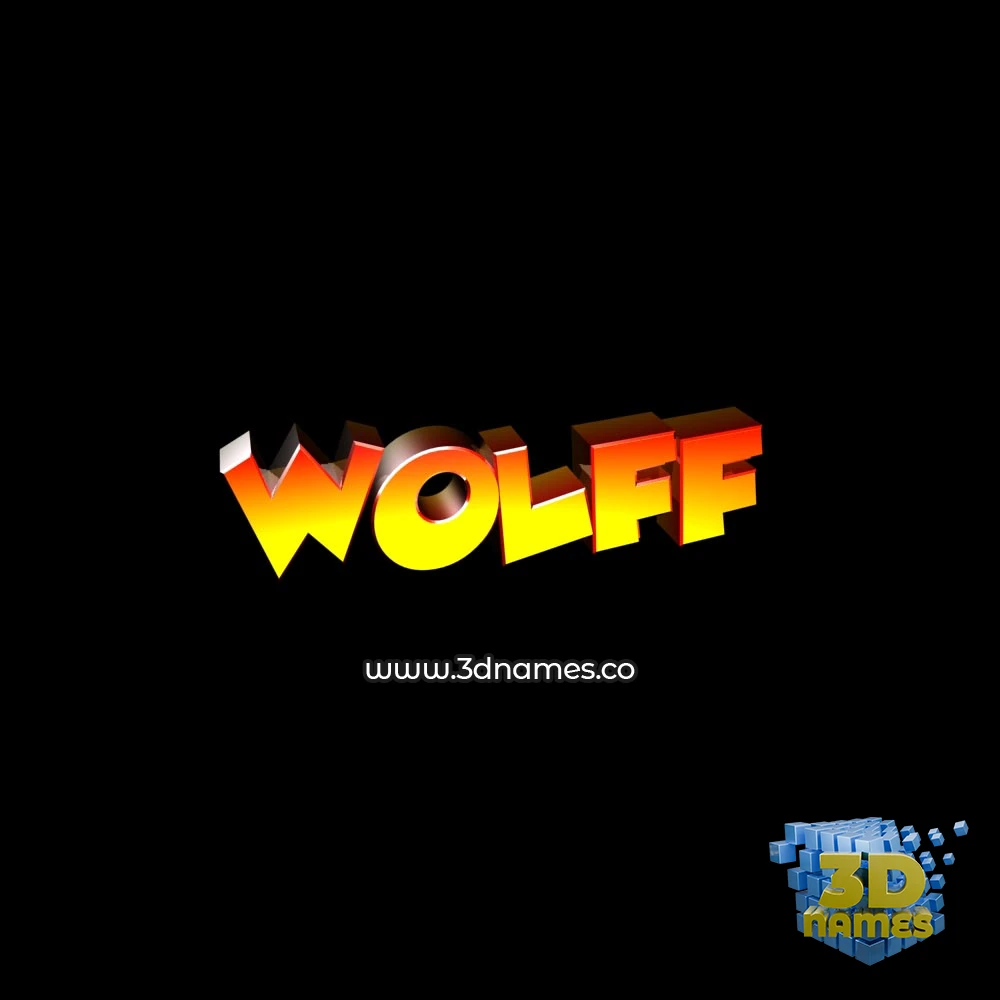 wolff in Black Background style - 3D name wallpaper