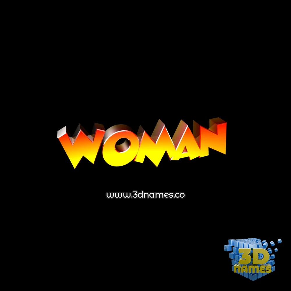 woman in Black Background style - 3D name wallpaper