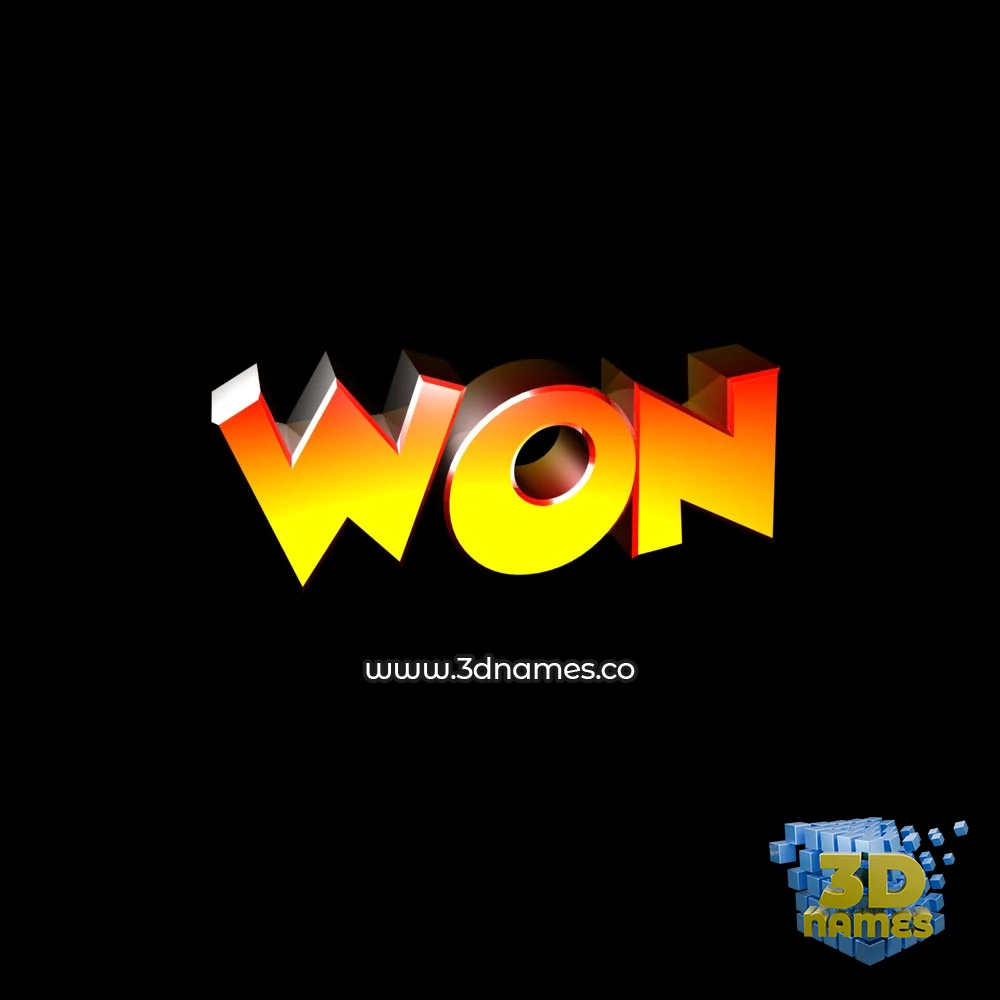 won in Black Background style - 3D name wallpaper