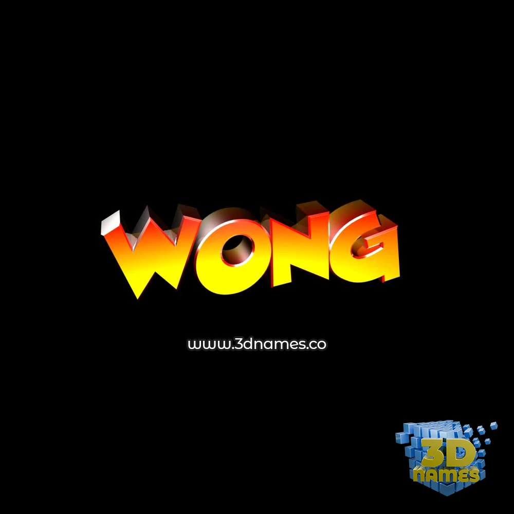 wong in Black Background style - 3D name wallpaper