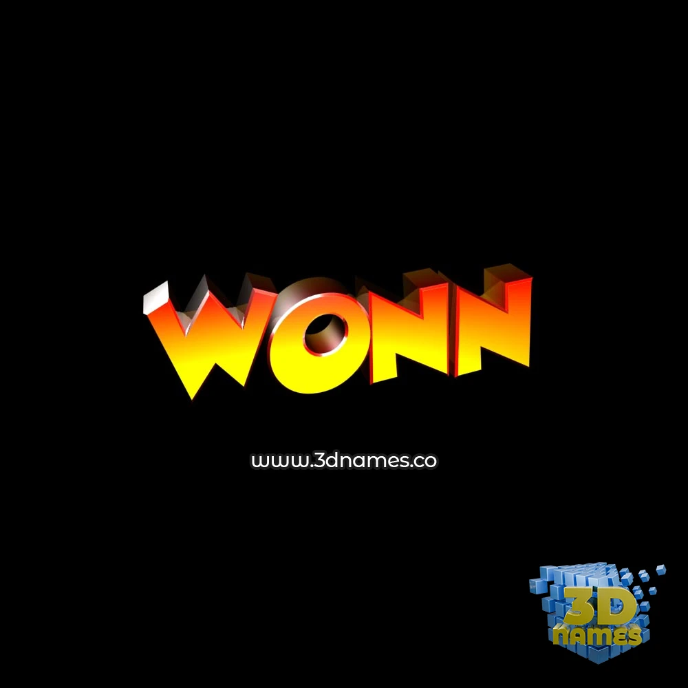 wonn in Black Background style - 3D name wallpaper
