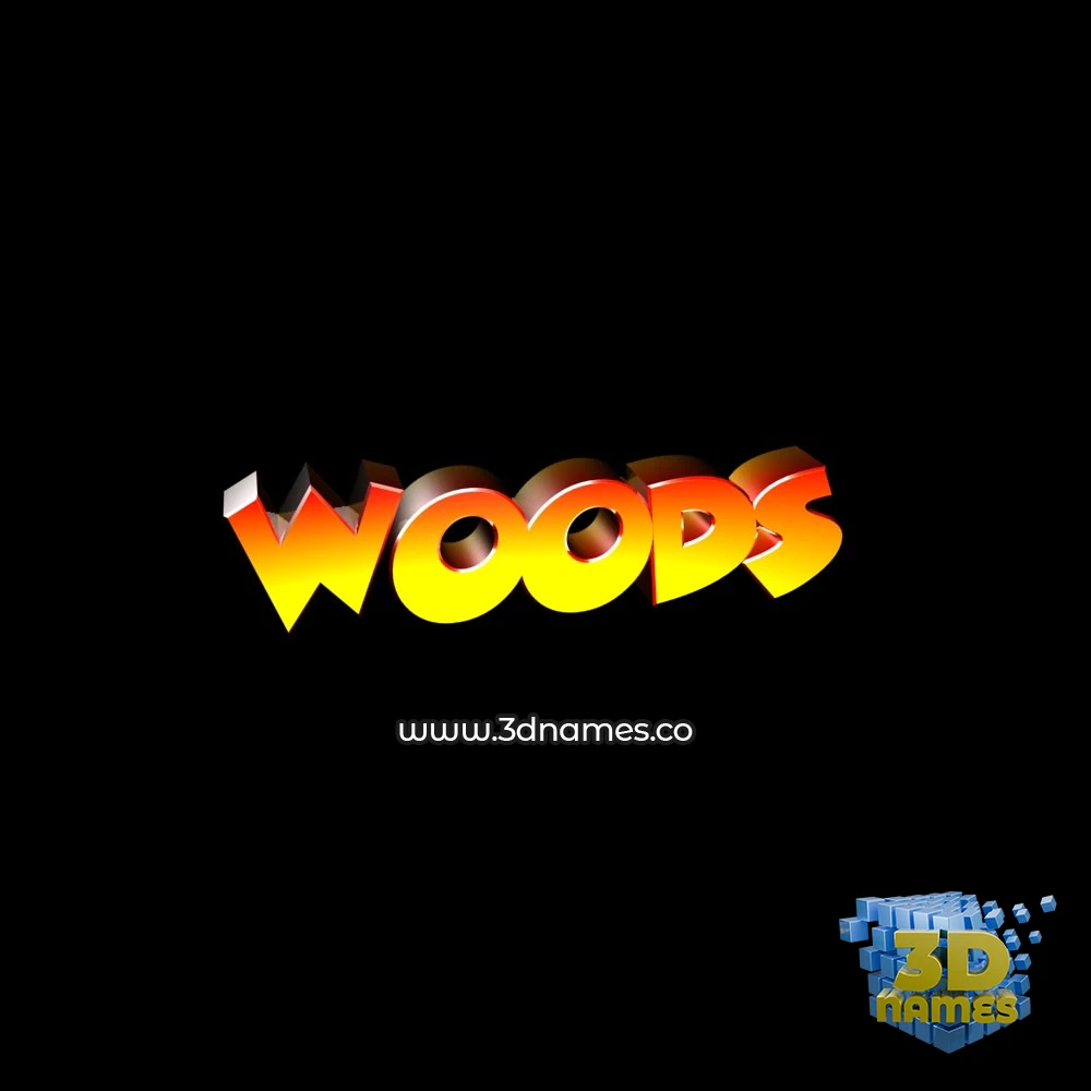 woods in Black Background style - 3D name wallpaper